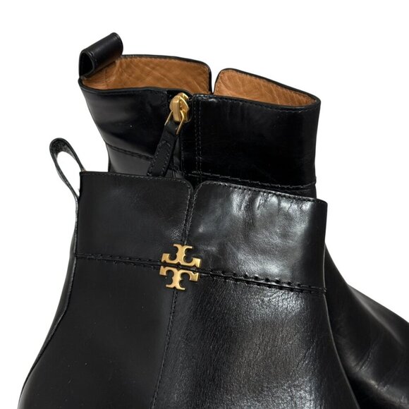 Tory Burch Everly Flat Boot, Perfect Black w gold logo , 9 1/2 NEW - Picture 4 of 6